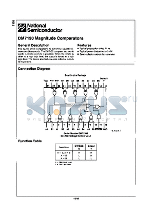 DM7130 datasheet - MAGNITUDE COMPARATORS