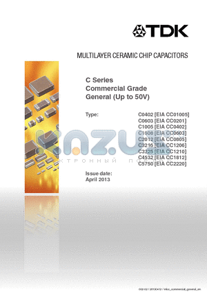 CC01005 datasheet - MULTILAYER CERAMIC CHIP CAPACITORS