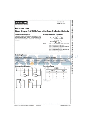 DM7438 datasheet - Quad 2-Input NAND Buffers with Open-Collector Outputs