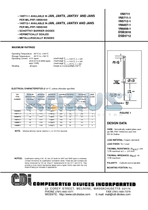 1N6858-1 datasheet - SCHOTTKY BARRIER DIODES