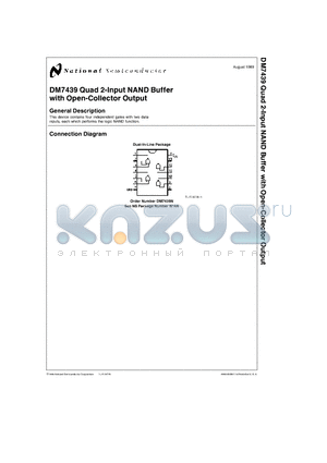 DM7439 datasheet - DM7439 Quad 2-Input NAND Buffer with Open-Collector Output