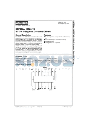 DM7446 datasheet - BCD to 7-Segment Decoders/Drivers