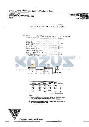 1N704A datasheet - Ref/Reg Diode