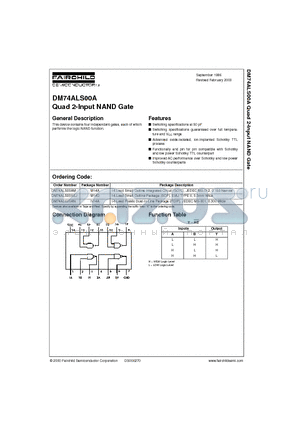 DM74ALS00 datasheet - Quad 2-Input NAND Gate