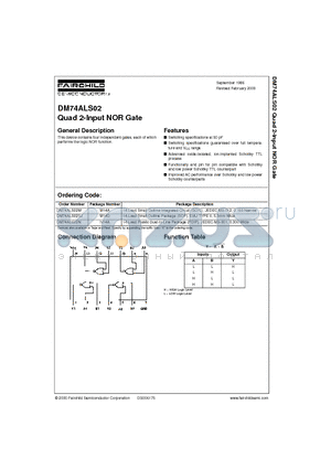 DM74ALS02 datasheet - Quad 2-Input NOR Gate