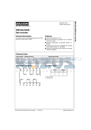 DM74ALS04B datasheet - Hex Inverter