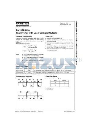 DM74ALS05 datasheet - Hex Inverter with Open Collector Outputs