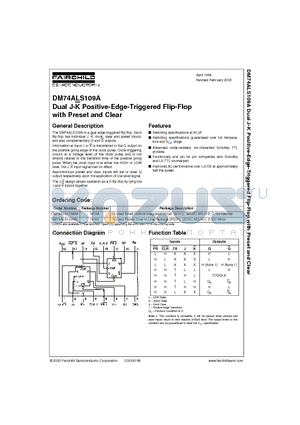 DM74ALS109AM datasheet - Dual J-K Positive-Edge-Triggered Flip-Flop