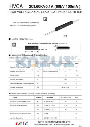 2CL60KV0.1A datasheet - HIGH VOLTAGE AXIAL LEAD FLAT PACK RECTIFIER