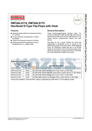 DM74ALS174 datasheet - Hex/Quad D-Type Flip-Flops with Clear