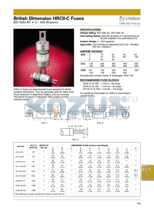 2CM250-400 datasheet - British Dimension HRCII-C Fuses