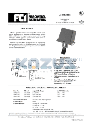 117-2110A datasheet - WATERFLOW AND SUPERVISORY SWITCHES