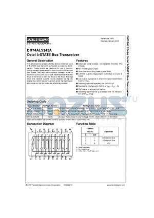DM74ALS245 datasheet - Octal 3-STATE Bus Transceiver