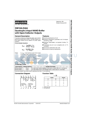 DM74ALS38A datasheet - Quadruple 2-Input NAND Buffer with Open-Collector Outputs