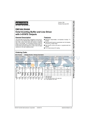 DM74ALS540ASJ datasheet - Octal Inverting Buffer and Line Driver with 3-STATE Outputs