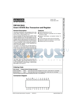 DM74ALS652 datasheet - Octal 3-STATE Bus Transceiver and Register