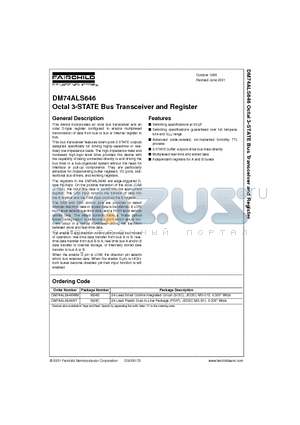 DM74ALS646_01 datasheet - Octal 3-STATE Bus Transceiver and Register