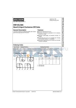 DM74ALS86 datasheet - Quad 2-Input Exclusive-OR Gate