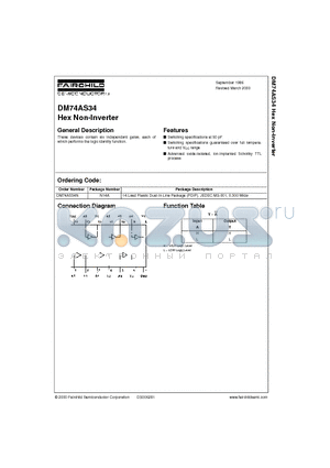 DM74AS34N datasheet - Hex Non-Inverter