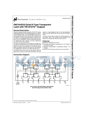 DM74AS533 datasheet - Octal D-Type Transparent Latch with TRI-STATE Outputs