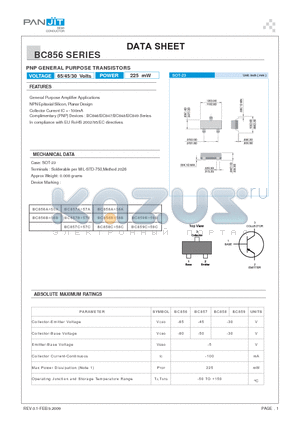 BC856_09 datasheet - PNP GENERAL PURPOSE TRANSISTORS