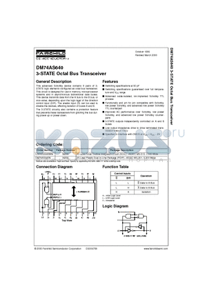 DM74AS640 datasheet - 3-STATE Octal Bus Transceiver