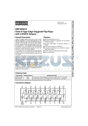 DM74AS574WM datasheet - Octal D-Type Edge-Triggered Flip-Flops with 3-STATE Outputs