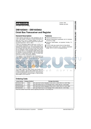 DM74AS651WM datasheet - Octal Bus Transceiver and Register