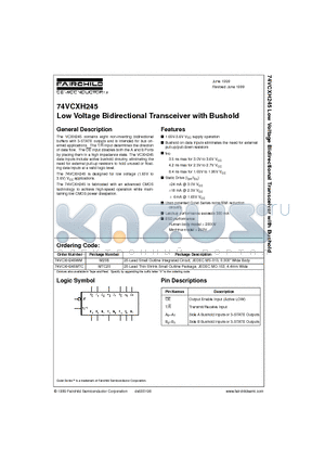 74VCXH245WM datasheet - Low Voltage Bidirectional Transceiver with Bushold