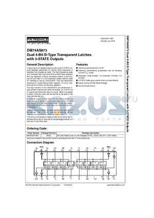 DM74AS873 datasheet - Dual 4-Bit D-Type Transparent Latches