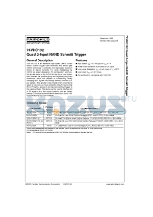 74VHC132 datasheet - Quad 2-Input NAND Schmitt Trigger