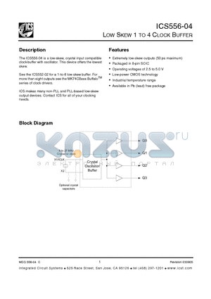 556M-04I datasheet - LOW SKEW 1 TO 4 CLOCK BUFFER