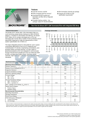 2DTF-V01M-Q24R datasheet - Thin Film On Silicon 2DTF 1284 Terminator/Filter with Integrated ESD Array