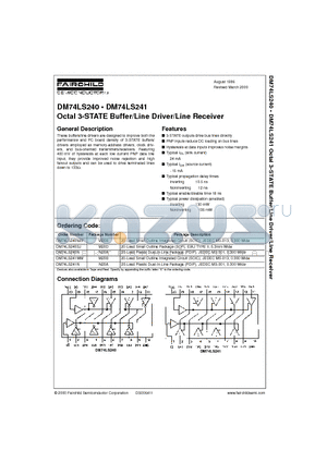 DM74LS241N datasheet - Octal 3-STATE Buffer/Line Driver/Line Receiver