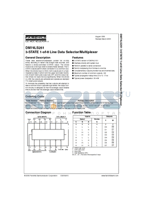 DM74LS251 datasheet - 3-STATE 1-of-8 Line Data Selector/Multiplexer