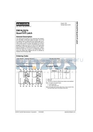 DM74LS279 datasheet - Quad S-R Latch