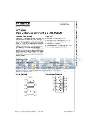 74VHC244M datasheet - Octal Buffer/Line Driver with 3-STATE Outputs