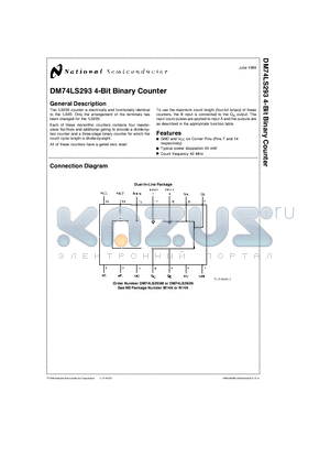 DM74LS293 datasheet - 4-Bit Binary Counter