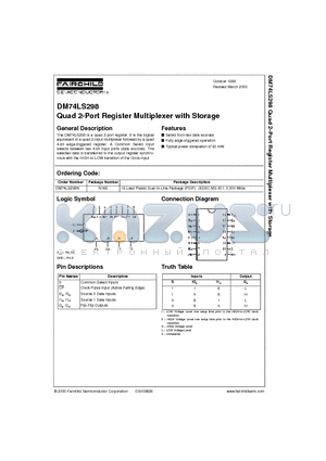 DM74LS298 datasheet - Quad 2-Port Register Multiplexer with Storage