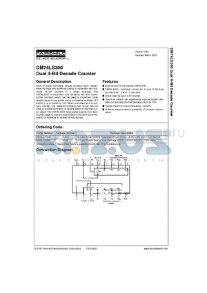 DM74LS390N datasheet - Dual 4-Bit Decade Counter