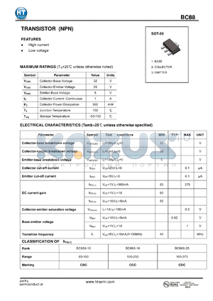 BC868 datasheet - TRANSISTOR (NPN)