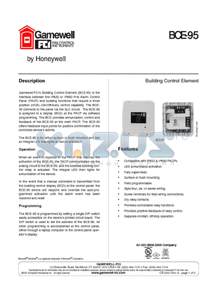 BCD datasheet - Building control element device