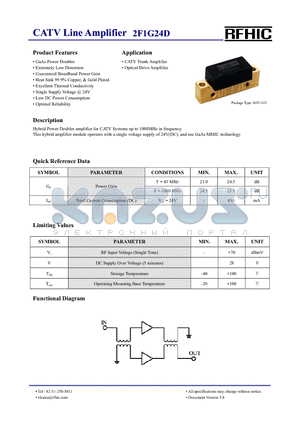 2F1G24D datasheet - CATV Line Amplifier