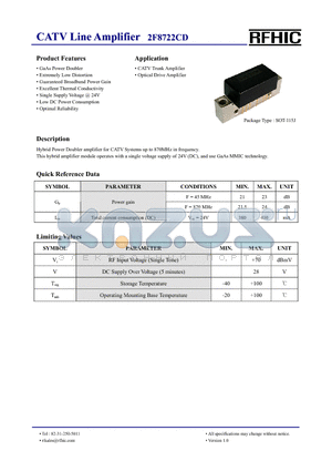 2F8722CD datasheet - CATV Line Amplifier