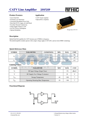 2F8725P datasheet - CATV Line Amplifier