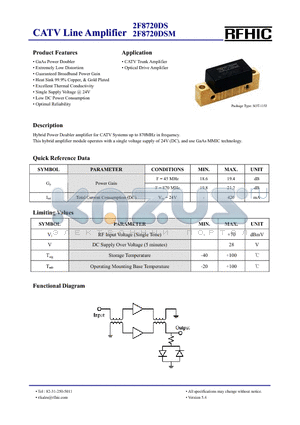 2F8720DS datasheet - CATV Line Amplifier