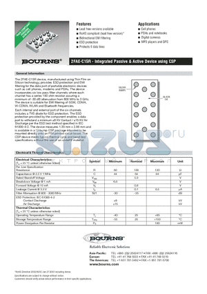 2FAE-C15R datasheet - Integrated Passive & Active Device using CSP