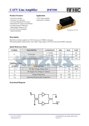 2F8729D datasheet - CATV Line Amplifier