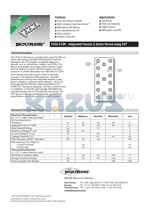 2FAG-C15R datasheet - Integrated Passive & Active Device using CSP