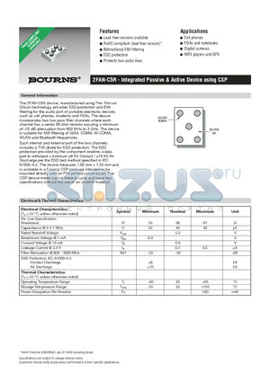 2FAN-C5R datasheet - Integrated Passive & Active Device using CSP